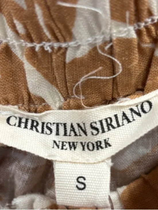 Christian Siriano Cream and Tan Printed Two-Piece Set - Picture 7 of 8